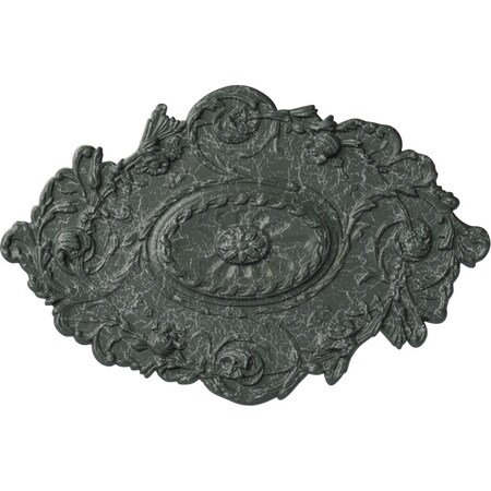 Strasbourg Ceiling Medallion, Hand-Painted Athenian Green Crackle, 30 1/2W X 20H X 1 1/2P